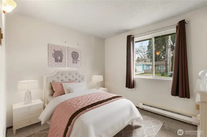 Virtually staged bedroom