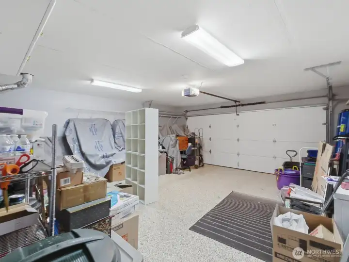 2 car Garage with non-skid floor( items will be removed)