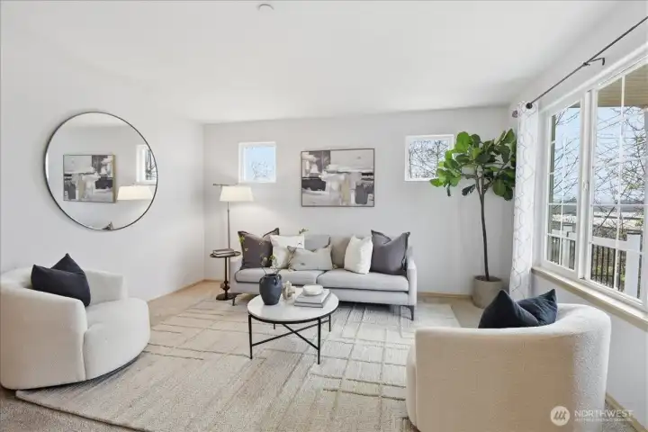 Lots of natural light in the living room.