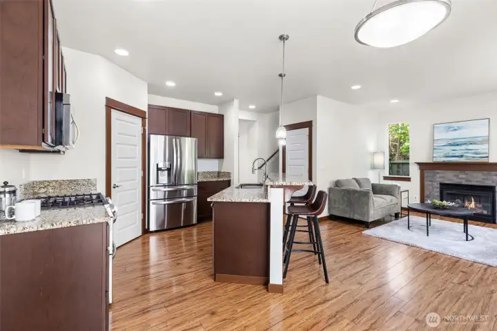 Granite counter tops and stainless steel appliances