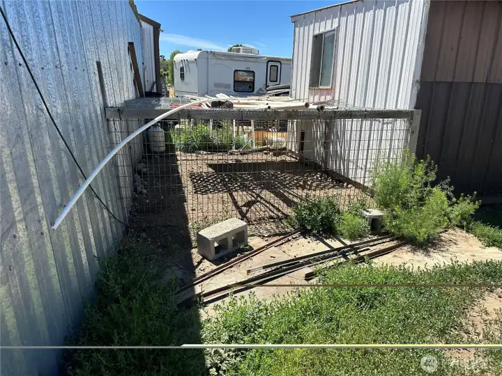 Outside chicken coop