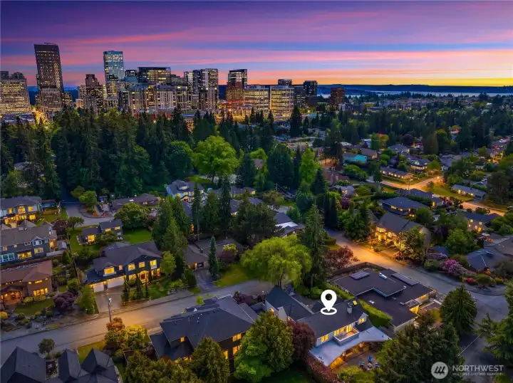 Walkable to all of Downtown Bellevue, yet located on a private, quiet and local traffic only location Walkable to all of Downtown Bellevue, yet located on a private, quiet and local traffic only location