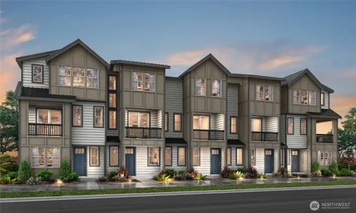 Rendering of the building. Far right corner unit Rendering of the building. Far right corner unit