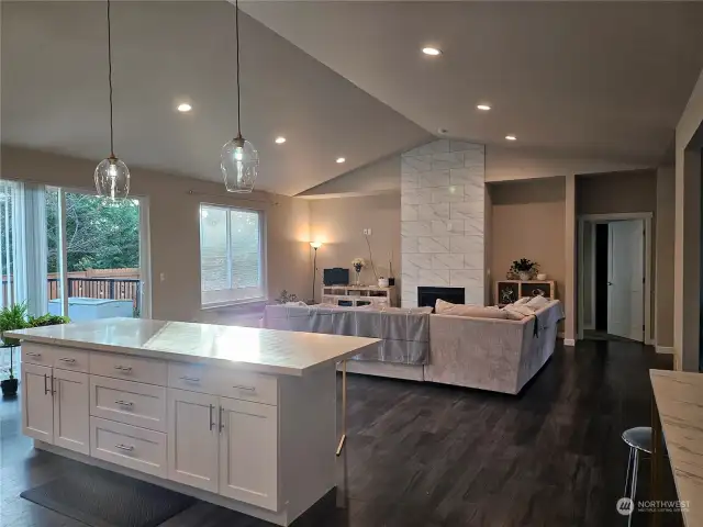 Great room from kitchen