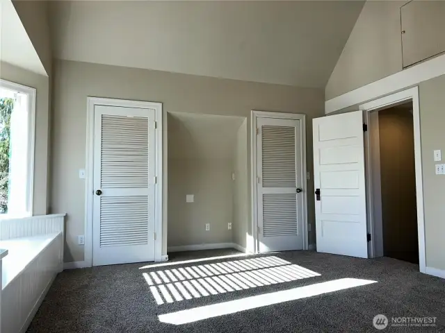 Vaulted ceilings and a bay window