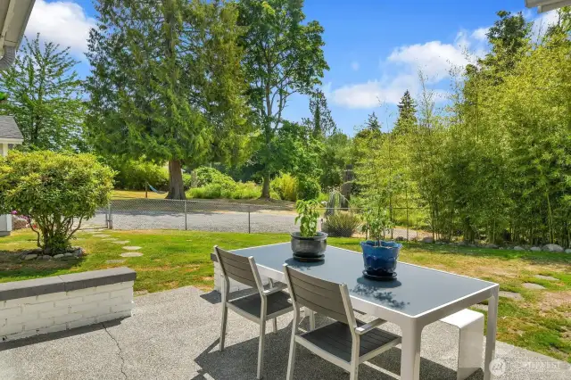 Backyard patio, perfect for BBQs and outdoor entertaining.