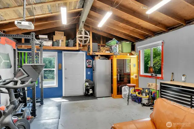 Vaulted ceilings and large windows bring in great light and space to this shop.