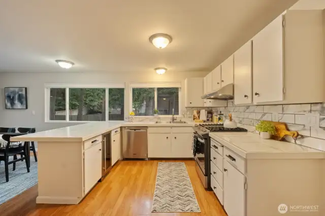 Kitchen with gas stove