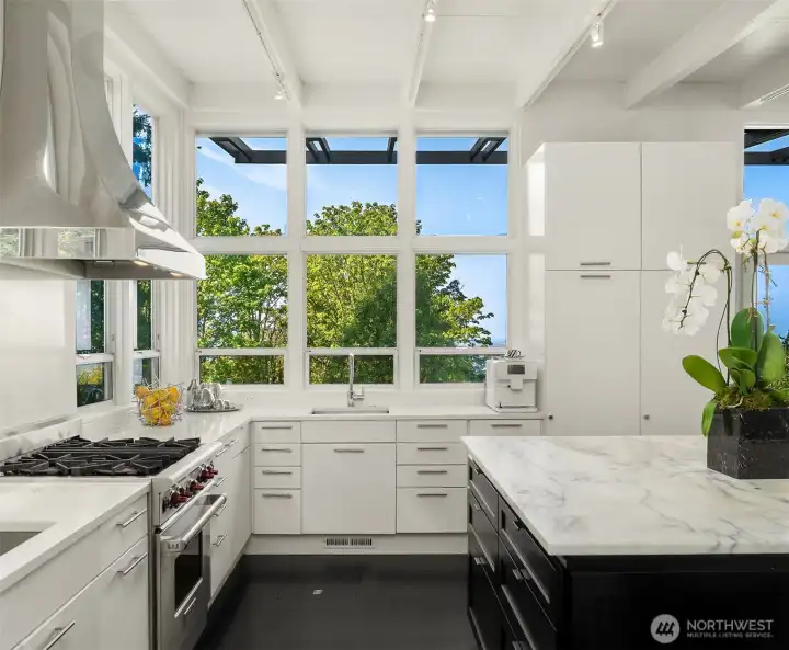 Incredible west facing view from kitchen