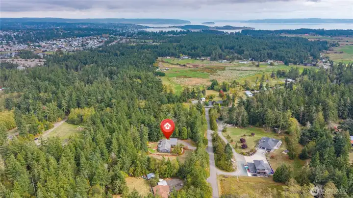 A gorgeous location on a private dead end road near to parks, beaches and close to Oak Harbor. Outside of the navy aircraft carrier-based flight training flight paths.
