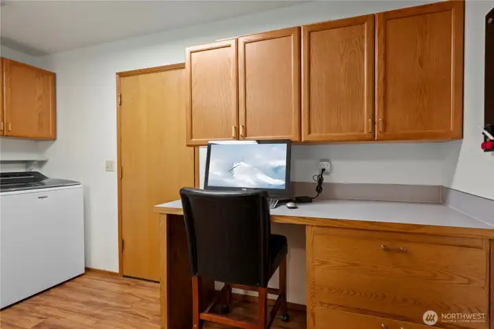 Office space in the newly remodeled mud & laundry room.