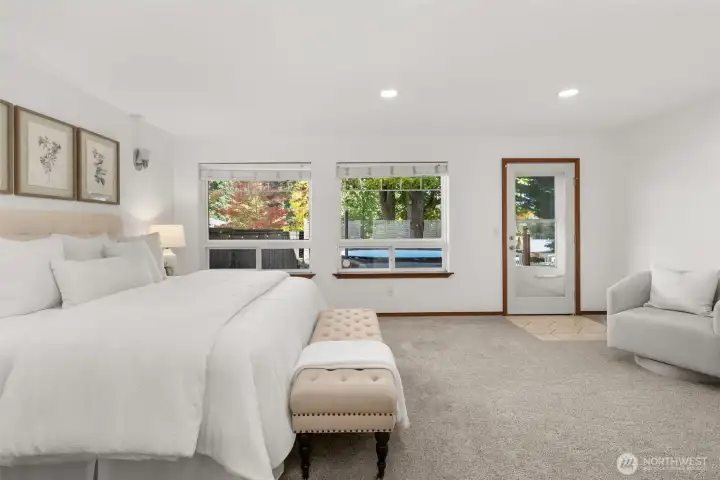 Primary suite w/back patio access.