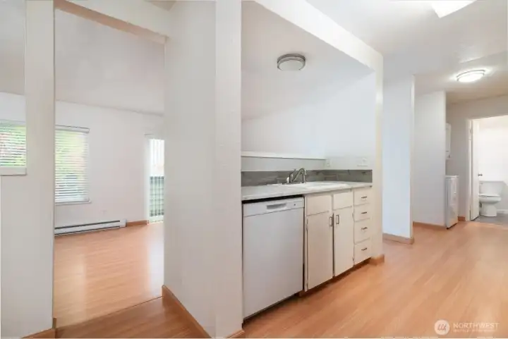 Another view of the kitchen from your dining area.