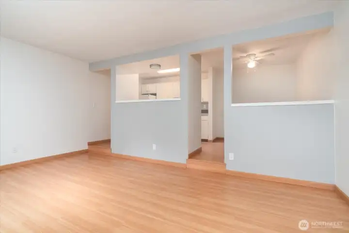 Easy to host Sunday football with this open floor plan.