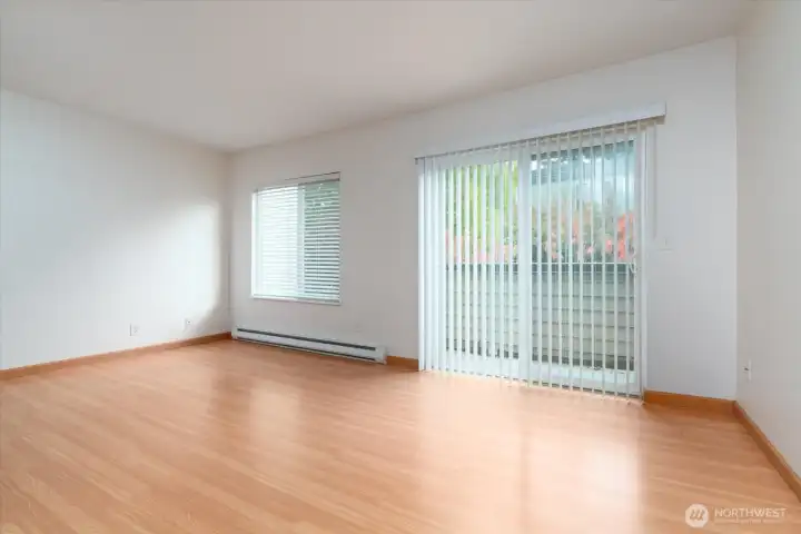 You can just step out of your slider for private patio access.