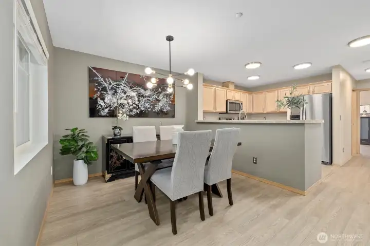 Dining area just off the kitchen.