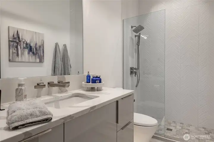 Upstairs guest bathroom.