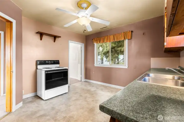 Doorway in far right edge is the laundry room