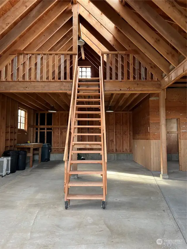 Interior of barn - loft