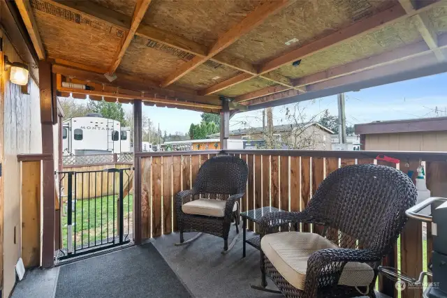 Covered back deck.