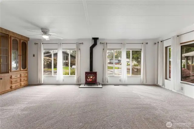 Tons of natural light!  Built in cabinet.