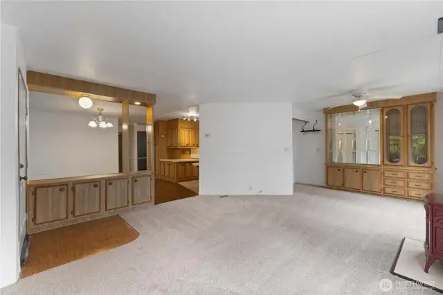 Formal dining to the left, kitchen straight ahead.