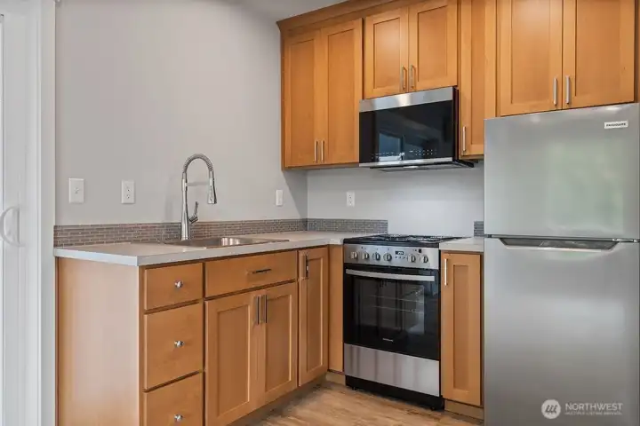 Stainless Steel appliances in ADU Kitchen
