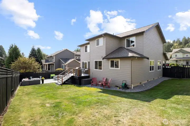 The rear yard is very large and fully fenced.