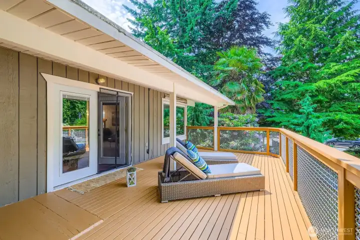 Enjoy dining and entertaining outdoors on the large deck