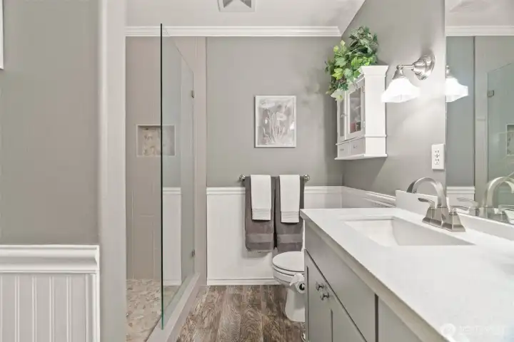 Updated guest bath.