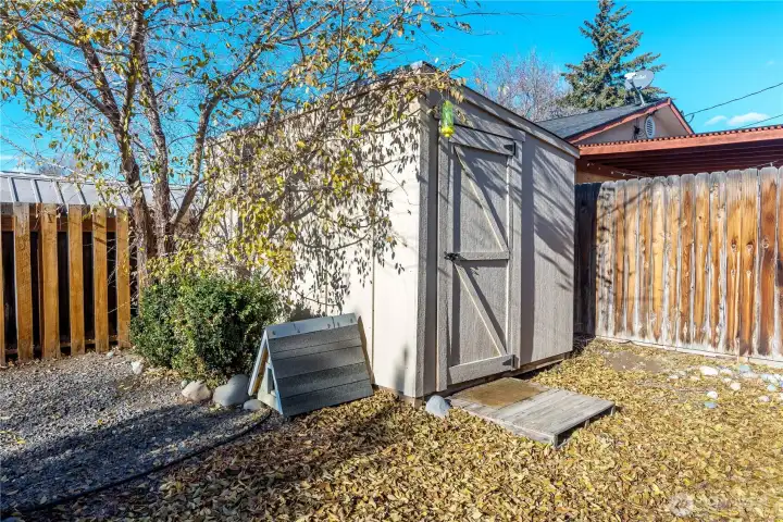 Storage Shed in backyard