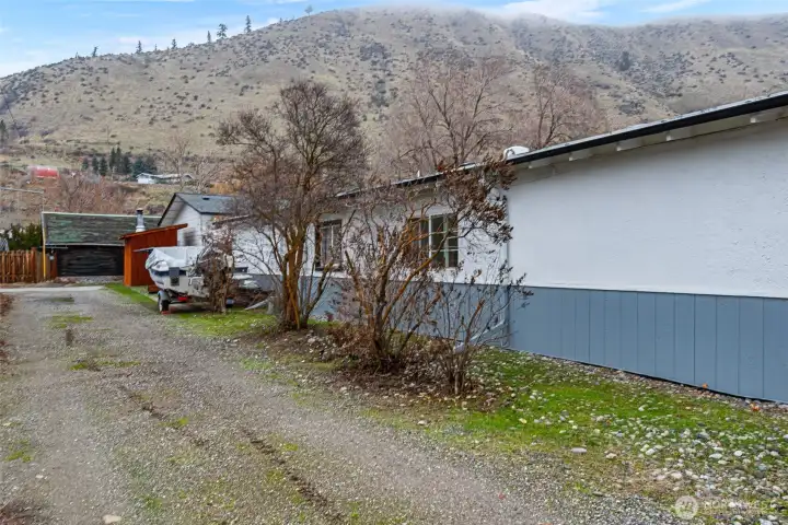 Alley way behind home and garage