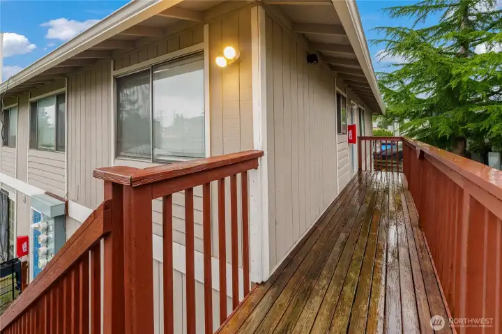 Deck heading to Unit D, second floor