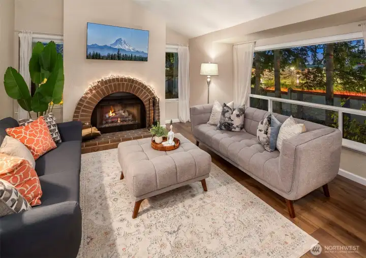 The vaulted ceiling gives the space extra special presence.