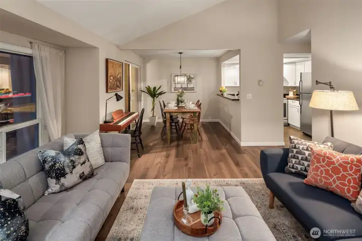 The Great Room.  Doesn't the floor look stunning?