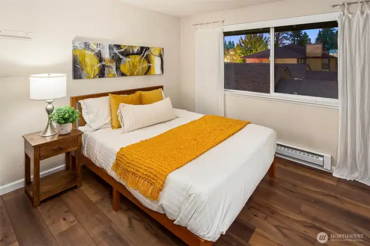 The guest bedroom is very spacious - the current owner uses this as office space as well.