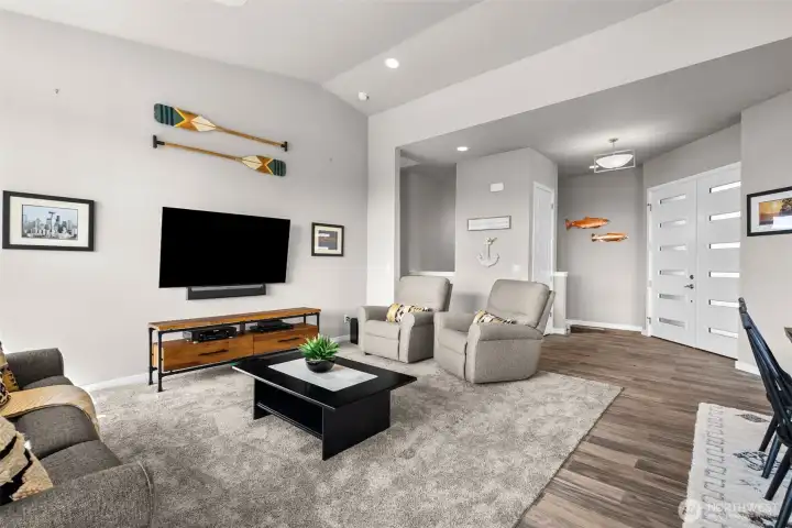 12' Ceilings with a Vault in the Living Area.