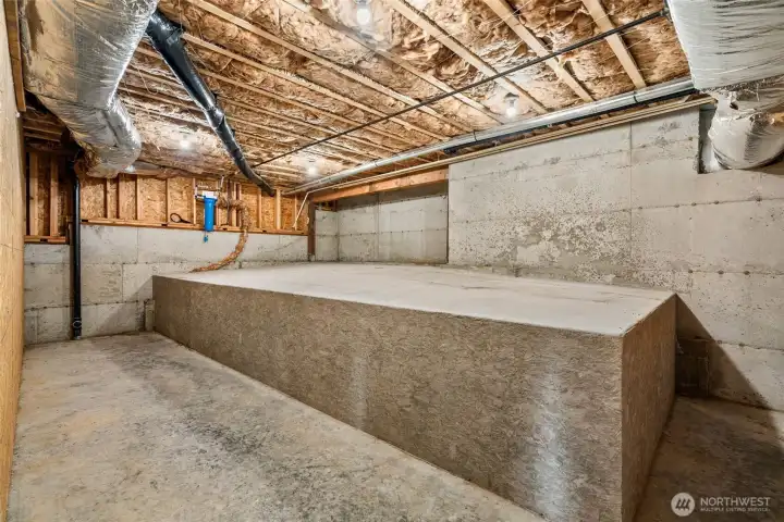 Fantastic Storage Opportunity! Water filtration system on North Wall.