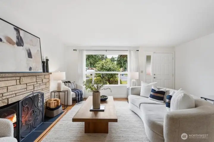 Light and bright with skylights and hardwood floors