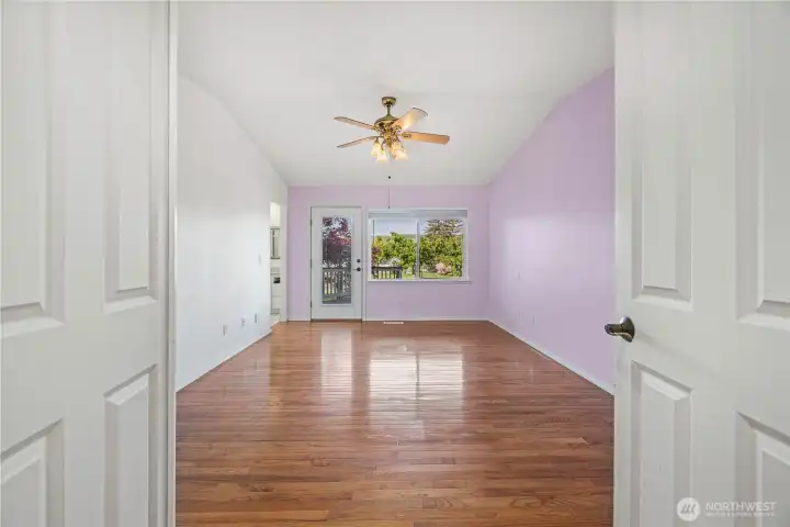 Private primary suite with French doors, generous layout, and peaceful retreat atmosphere