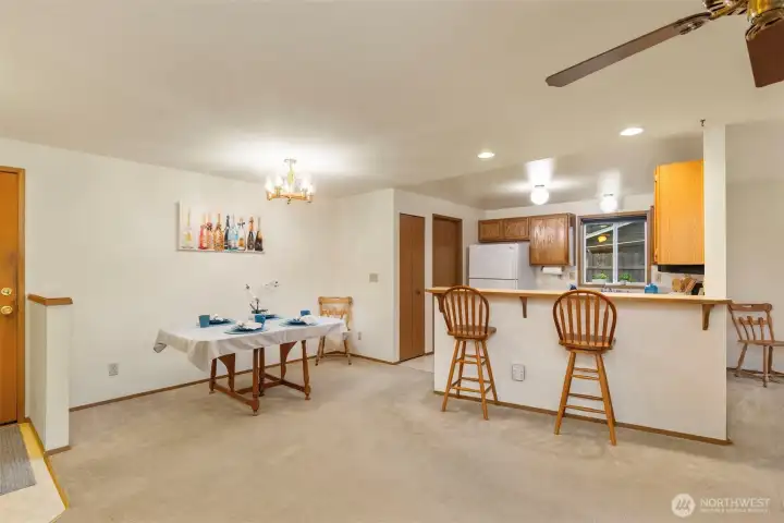 Dining area. Looking into kitchen