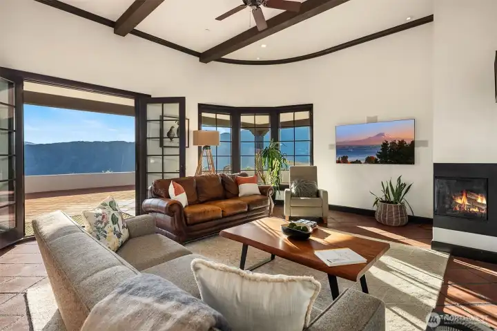 Living Room opens to expansive patio, wired with Bose inside and out