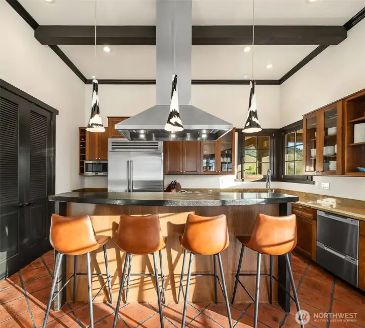Kitchen with bar seating