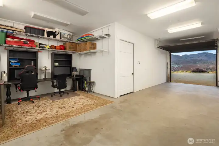 Office space built into garage, easily converted to workshop