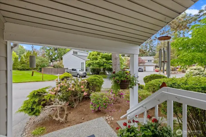 West facing entryway with covered porch!