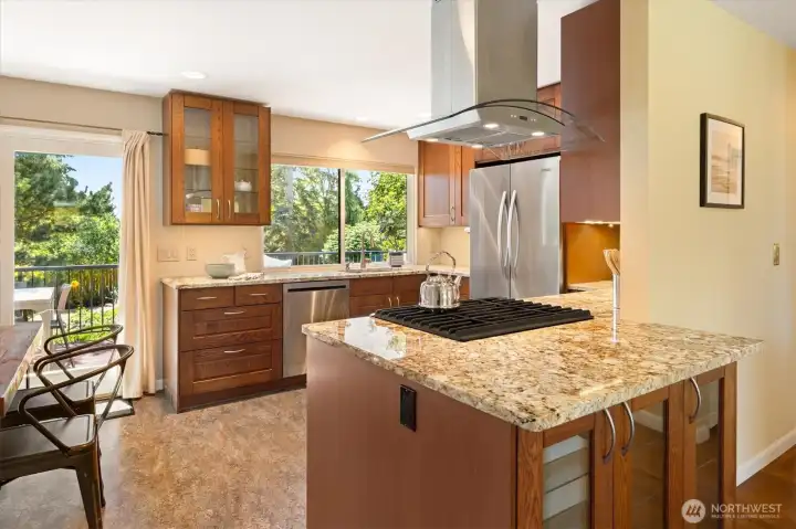 Everything you need for your next great feast, from a gas stovetop to ample storage, can be found in the roomy kitchen. Just a few of the upgrades include: granite counters, a built-in hutch, Marmoleum floors and SS appliances. Everything you need for your next great feast, from a gas stovetop to ample storage, can be found in the roomy kitchen. Just a few of the upgrades include: granite counters, a built-in hutch, Marmoleum floors and SS appliances.