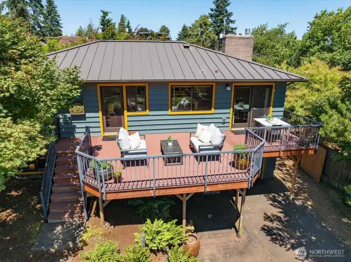 The deck to end all decks, this expansive outpost allows for multiple outdoor areas and looks out on your fully fenced backyard. The deck to end all decks, this expansive outpost allows for multiple outdoor areas and looks out on your fully fenced backyard.