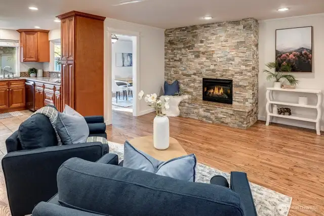 This flex room could be a family room, nook area or office space.