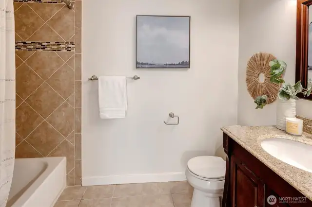 Full bathroom for guest suite.