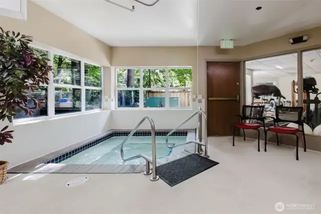 Relax in the jacuzzi just across from the indoor pool